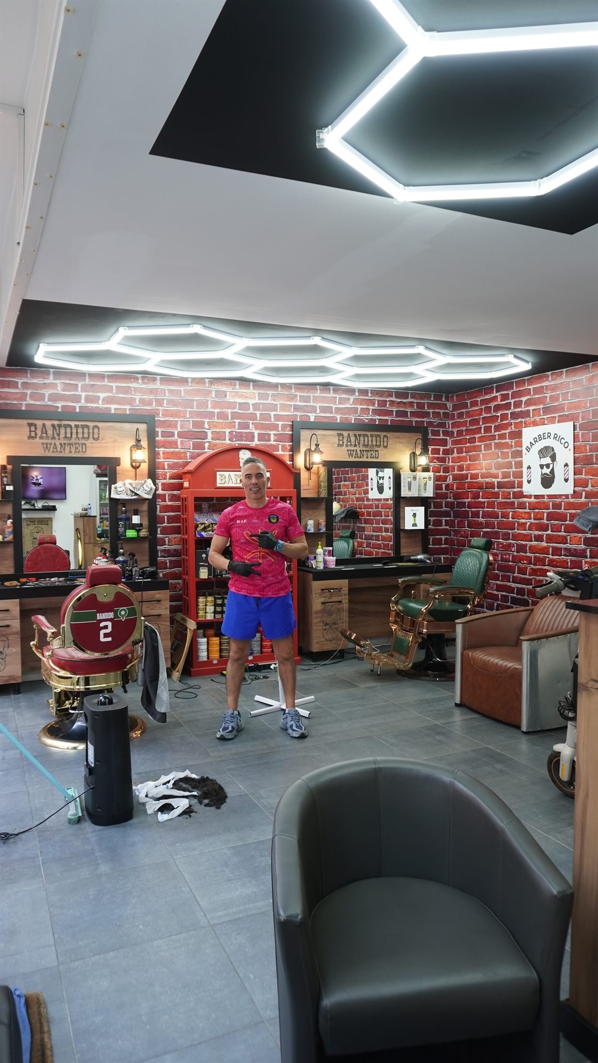 Barber Rico salon interieur in Lokeren